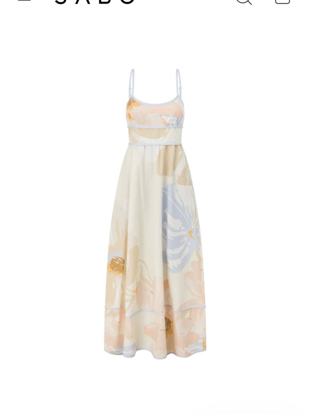 Sabo-NWT gorgeous Floral Spaghetti-Strap Maxi Dress in Cream and Pastel